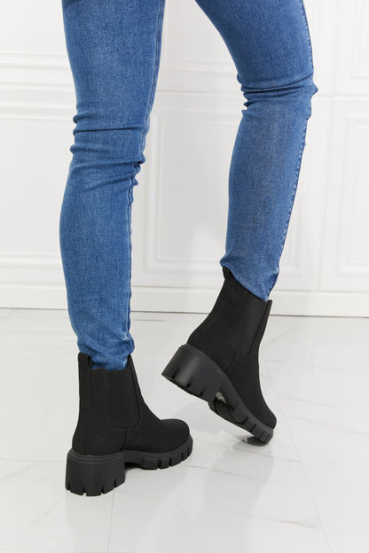 MMShoes Work For It Matte Lug Sole Chelsea Boots in Black-Jewearrings