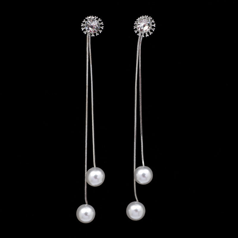 Simulated Pearl Drop Earrings-Jewearrings