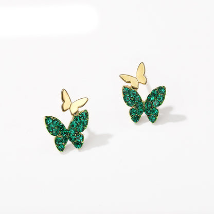 Sterling Silver Butterfly Stud Earrings-Jewearrings