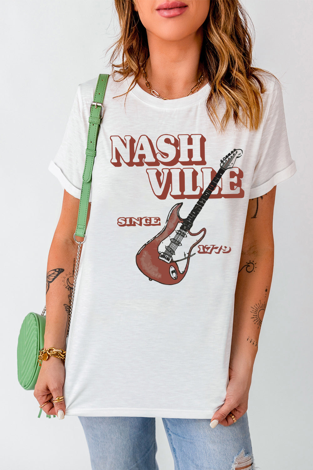 NASHVILLE SINCE 1779 Graphic Tee-Jewearrings