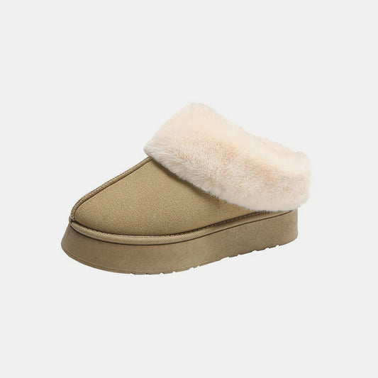 Furry Chunky Platform Slippers-Jewearrings