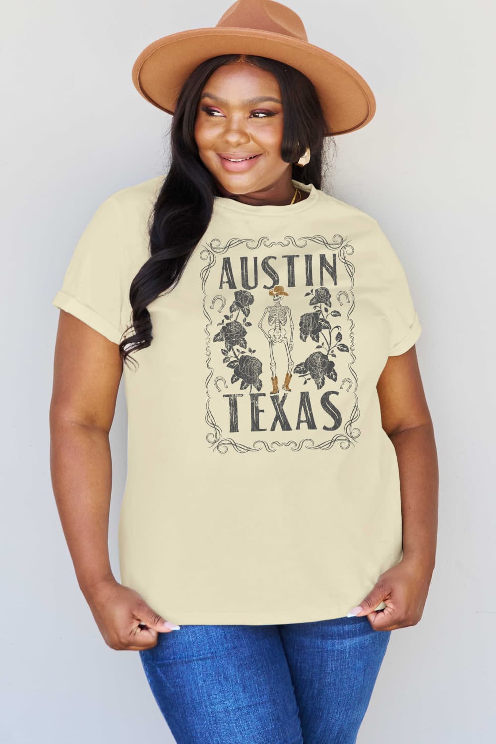 Simply Love Full Size AUSTIN TEXAS Graphic Cotton T-Shirt-Jewearrings