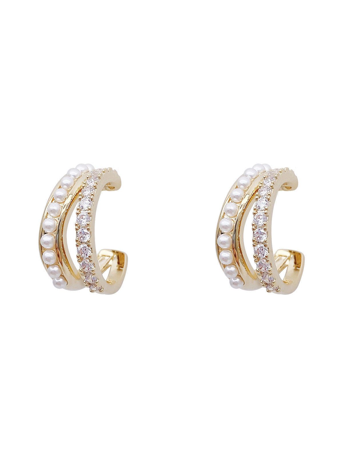 Women's Double-layer Pearl Earrings-Jewearrings