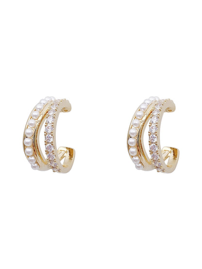 Women's Double-layer Pearl Earrings-Jewearrings