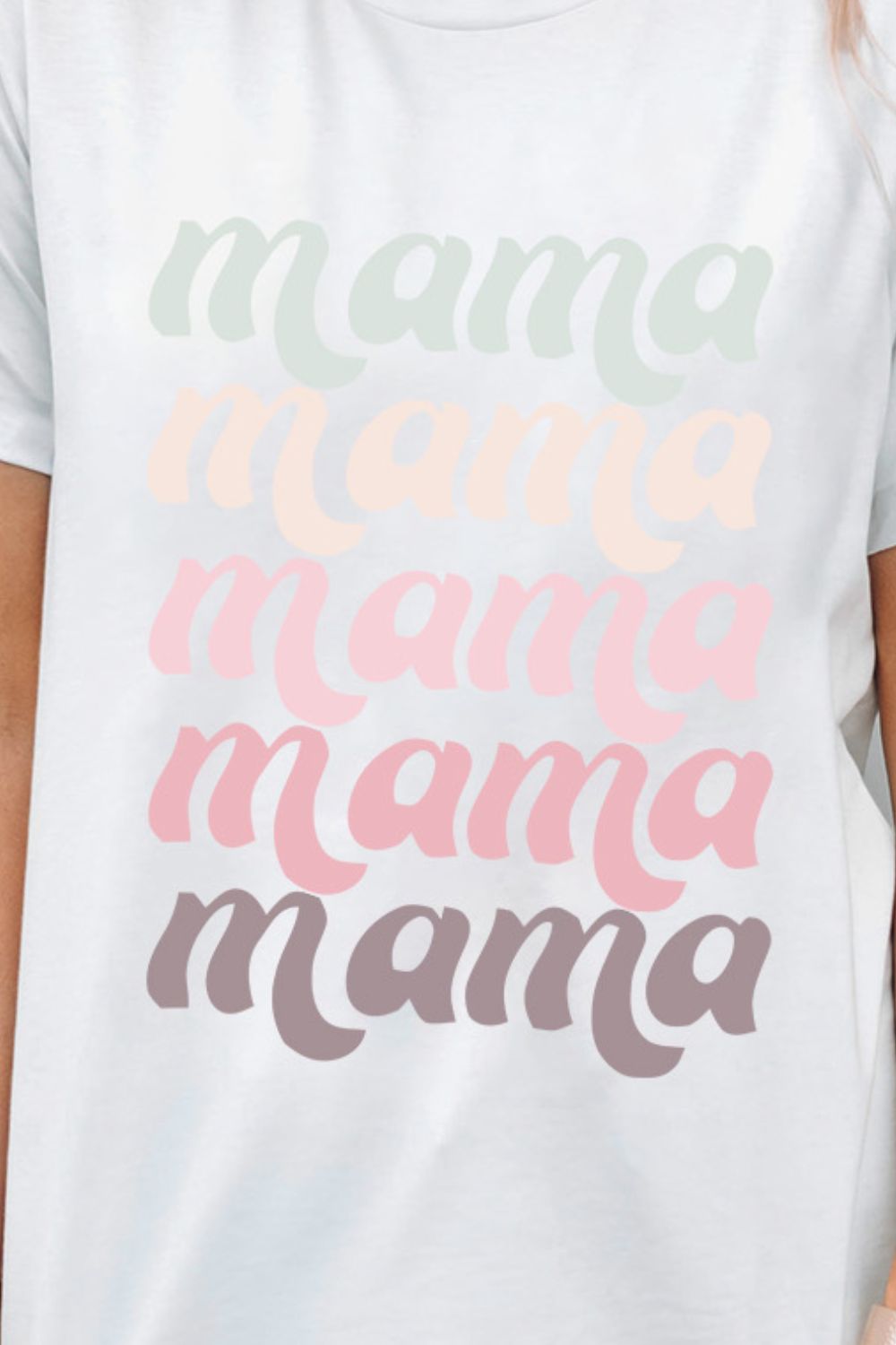 MAMA Graphic Contrast Tee Shirt-Jewearrings