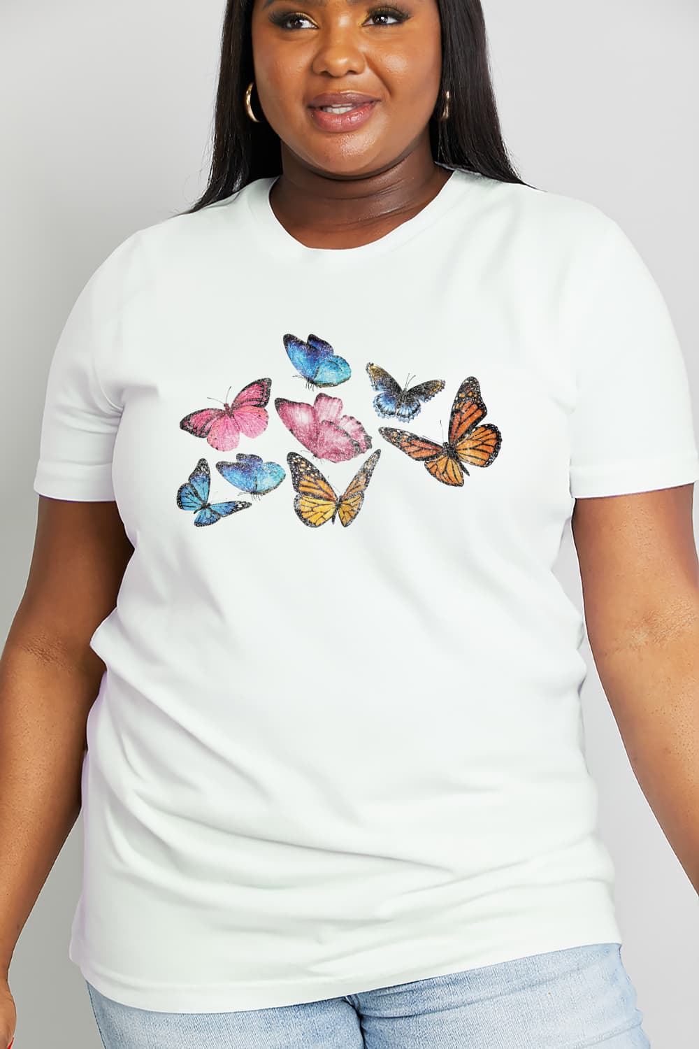 Simply Love Full Size Butterfly Graphic Cotton Tee-Jewearrings