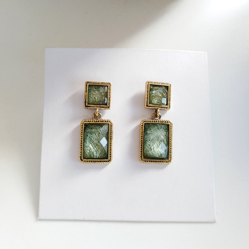 Emerald Short Earrings For Women-Jewearrings