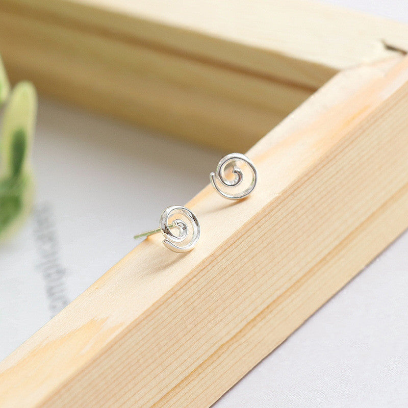 Simple Sterling Silver Literary Mini Stud Earrings-Jewearrings