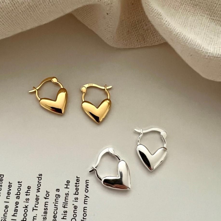 Korean Version Of 925 Sterling Silver Love Earrings-Jewearrings