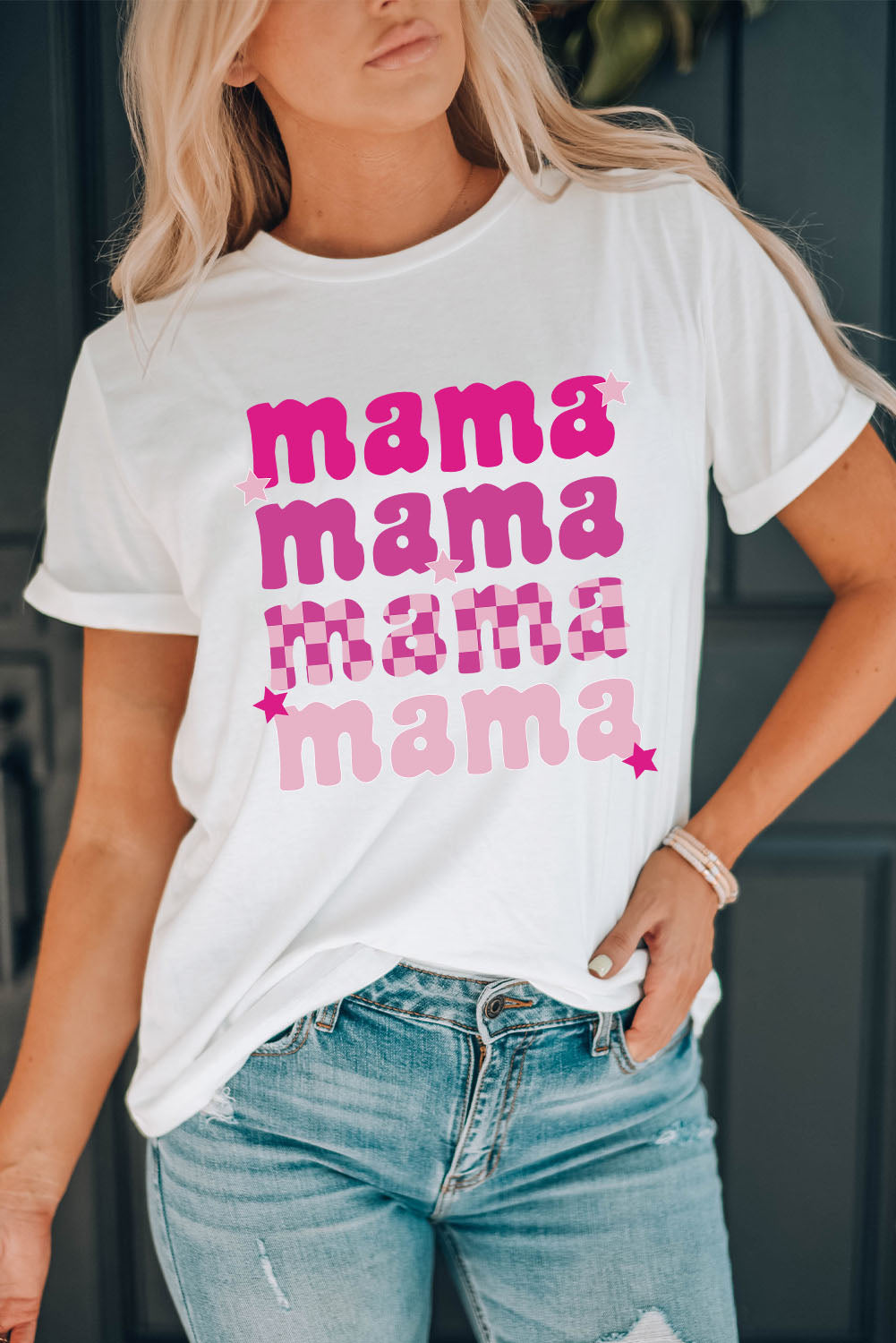 MAMA Graphic Round Neck T-Shirt-Jewearrings