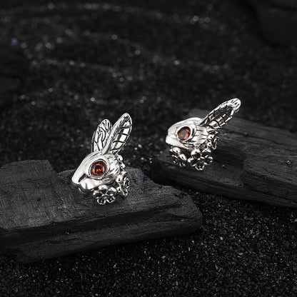 S925 Sterling Silver Stud Earrings Arrogant Retro Rabbit-Jewearrings