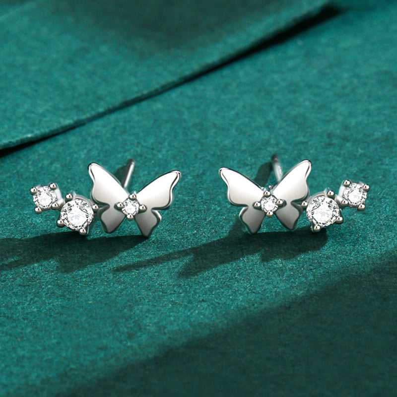 S925 Sterling Silver Mini Versatile Butterfly Earrings-Jewearrings