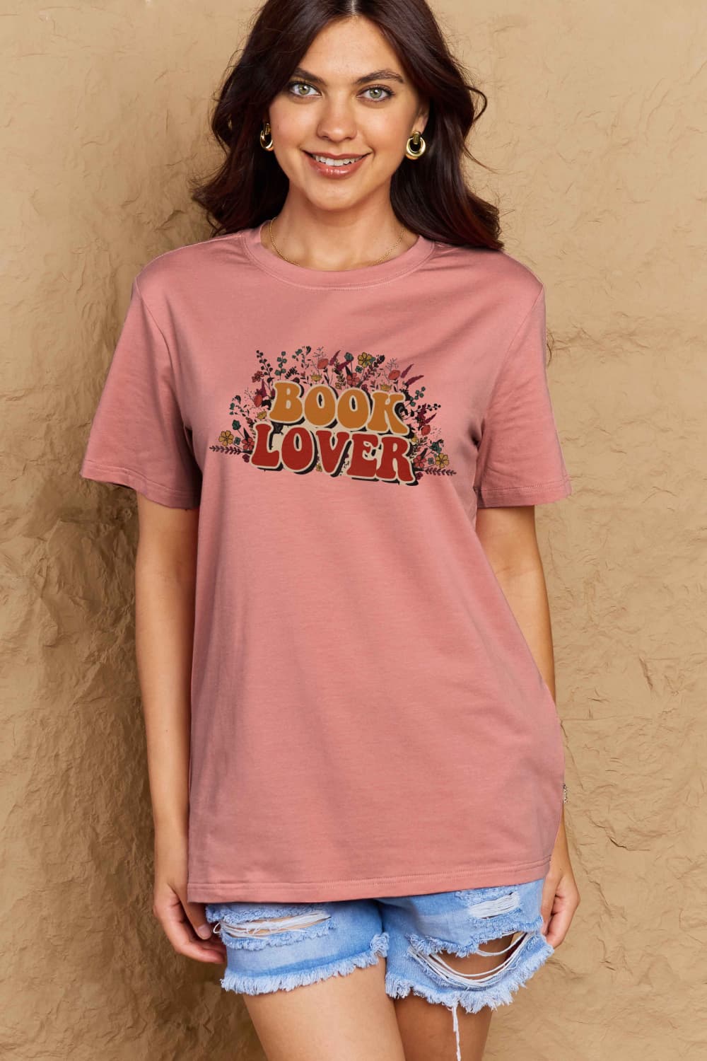 Simply Love Full Size BOOK LOVER Graphic Cotton Tee-Jewearrings