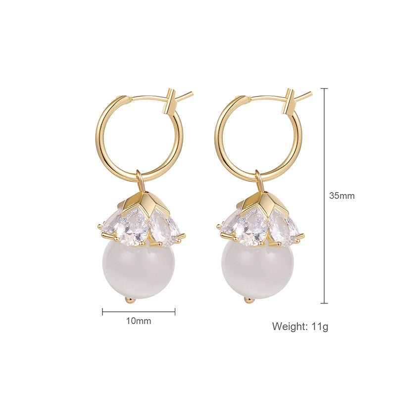 Women's Beaded Detail Hoop Earrings-Jewearrings