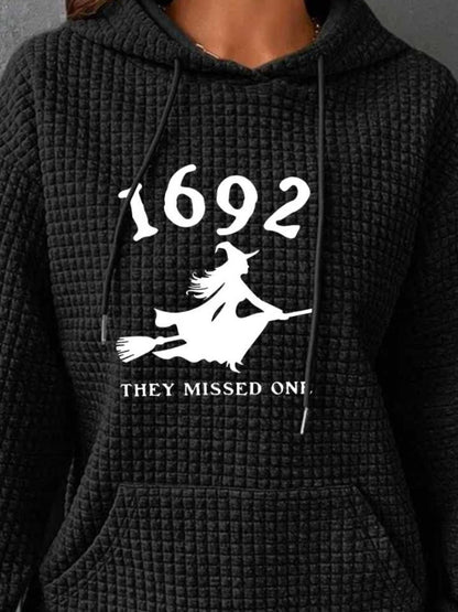 1962 THEY MISSED ONE Graphic Hoodie with Front Pocket-Jewearrings