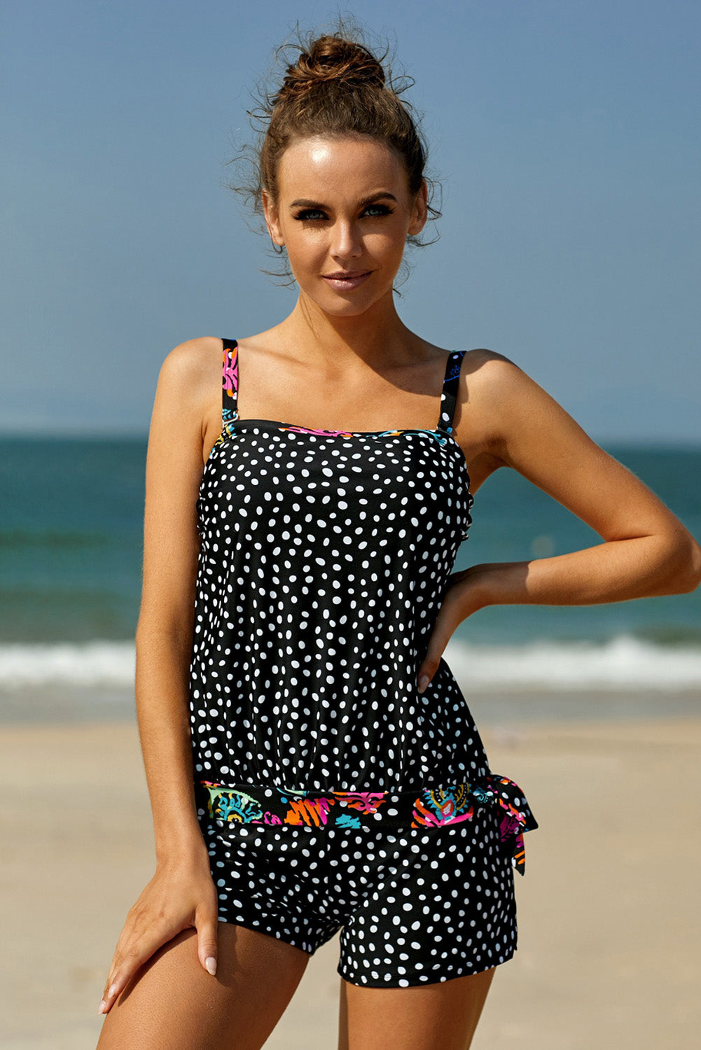 Printed Tied Tankini Set-Jewearrings