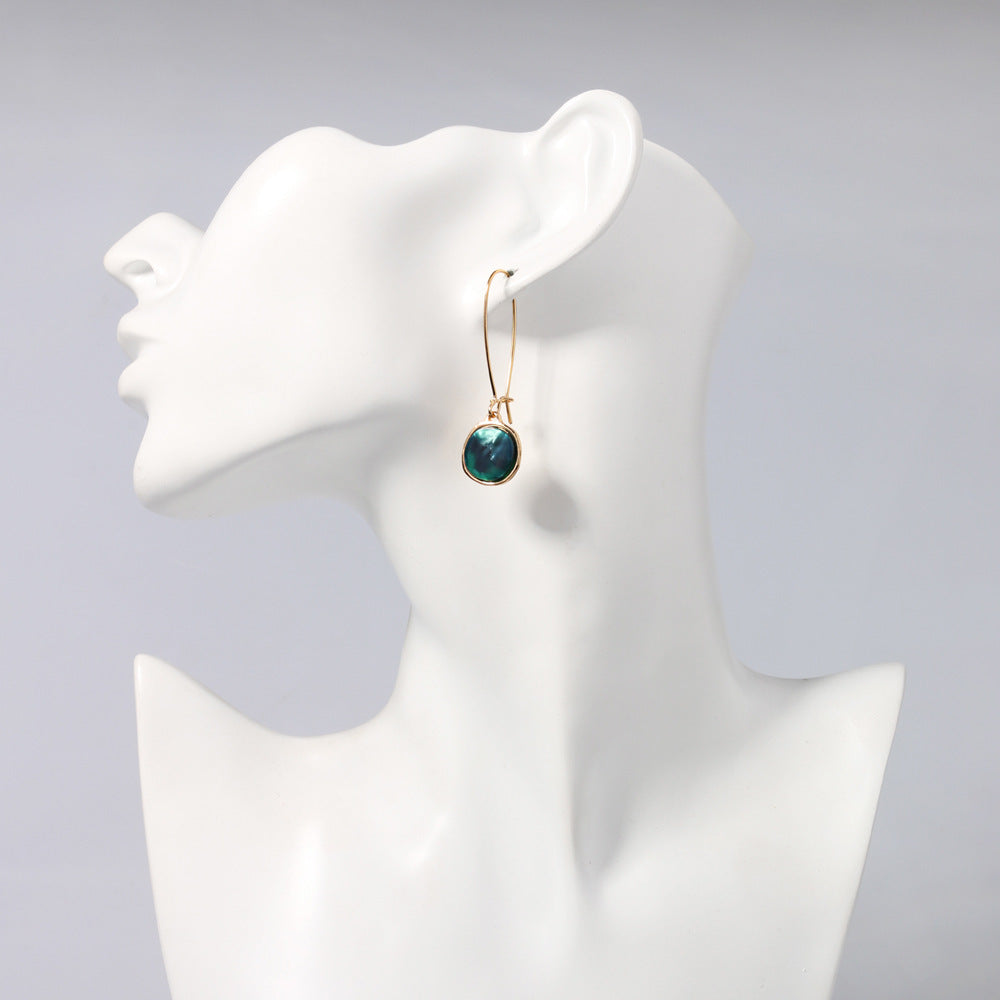 Small Temperament Earrings Acetate Emerald-Jewearrings