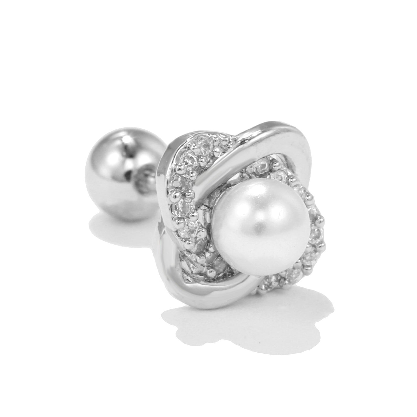 Women's Cute Stainless Steel Screw Ball Piercing Stud Earrings-Jewearrings