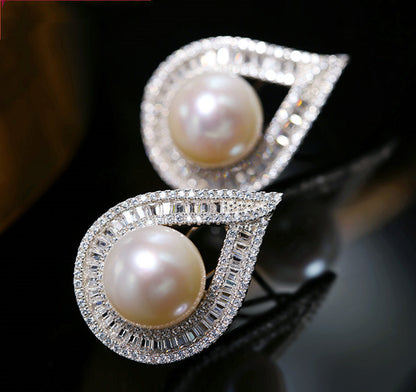 Large Grain Freshwater Pearl Stud Earrings-Jewearrings