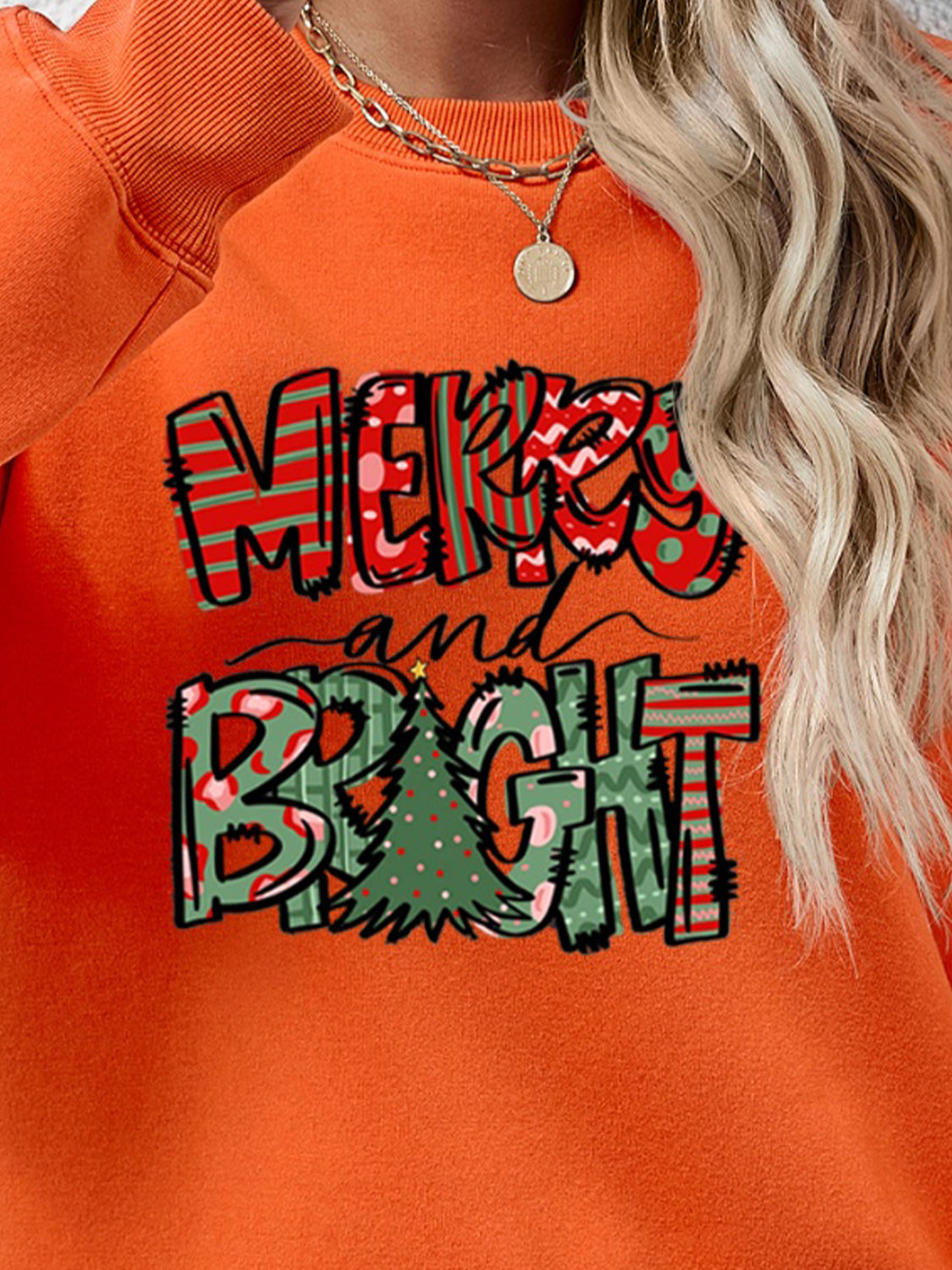 MERRY AND BRIGHT Long Sleeve Sweatshirt-Jewearrings