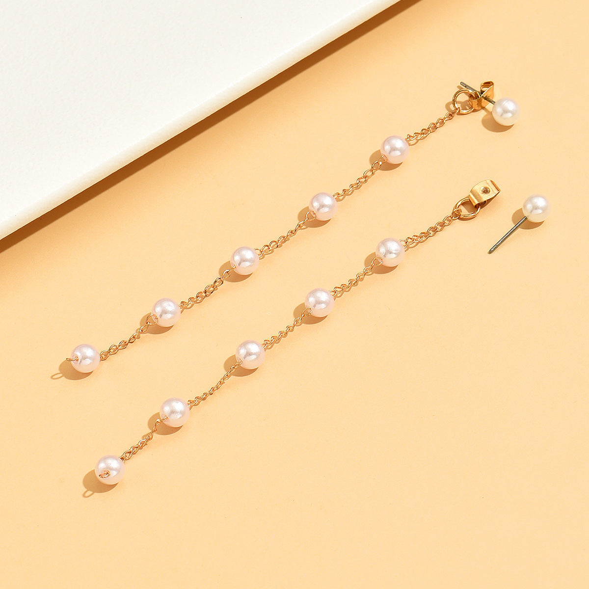 Women's Fashionable All-match Gas Pearl Long Chain Earrings-Jewearrings