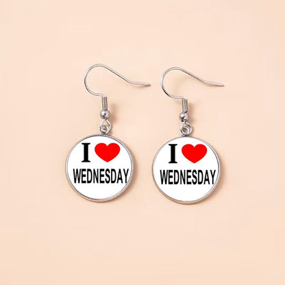 Punk Wednesday Stainless Steel Glass Dome Dangle Earrings For Women Girls-Jewearrings