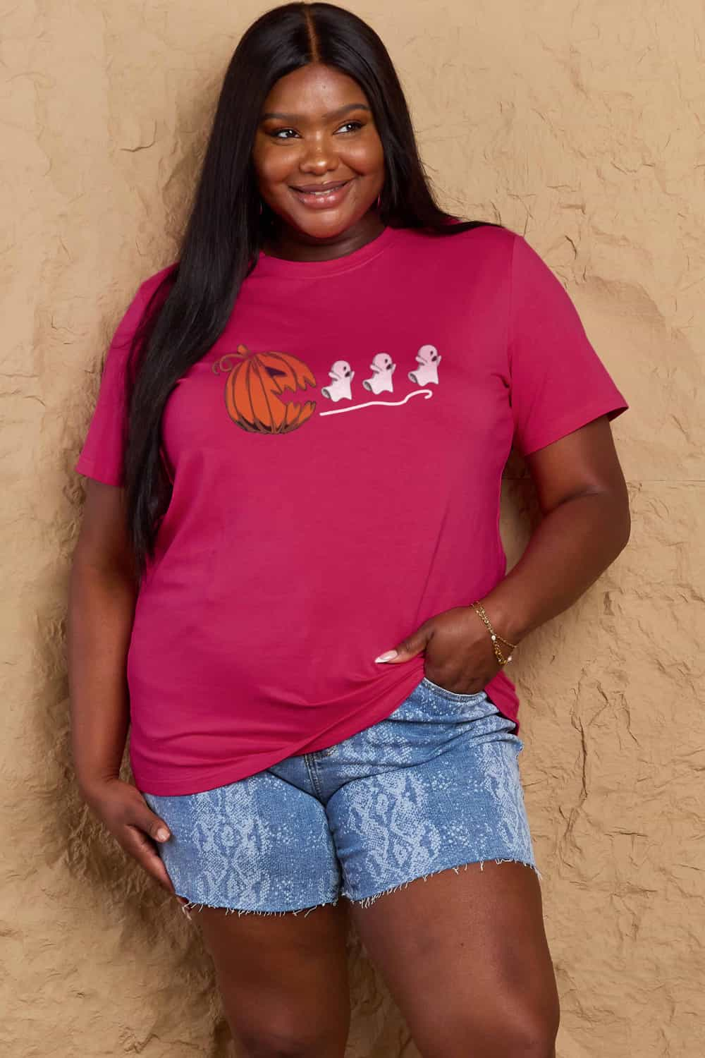 Simply Love Full Size Jack-O'-Lantern Graphic Cotton T-Shirt-Jewearrings