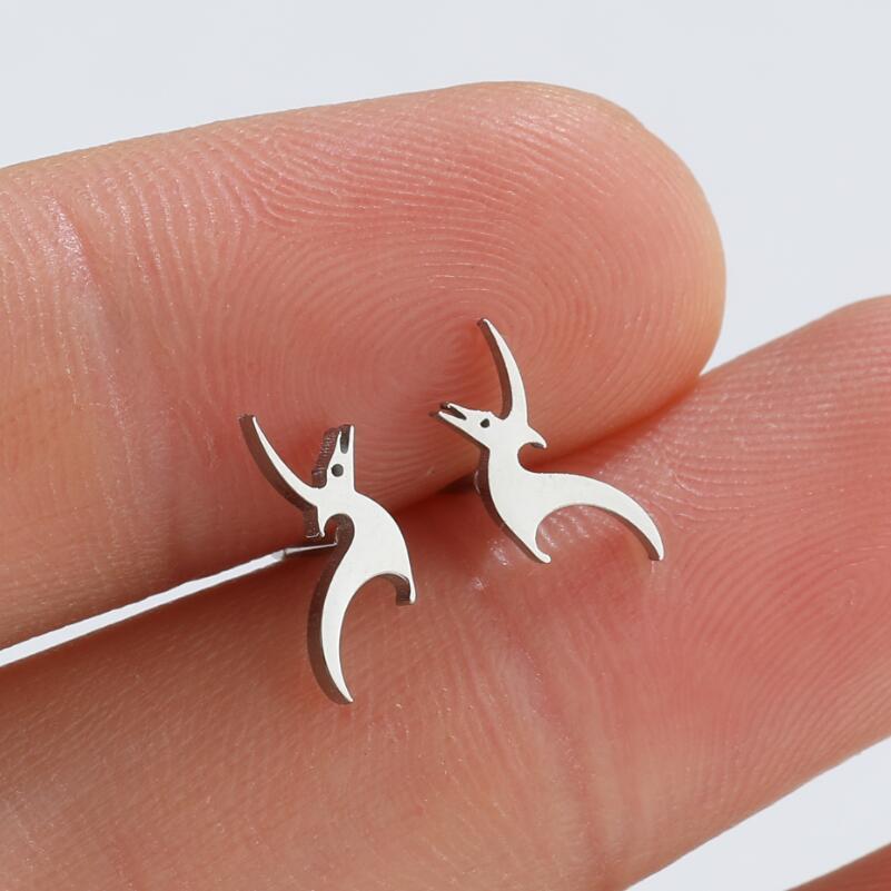 Women's Creative Simple Stainless Steel Dragon Stud Earrings-Jewearrings