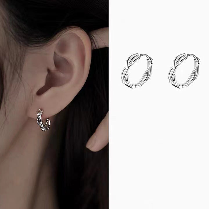 Women's Simple S925 Sterling Silver Thorn Earrings-Jewearrings