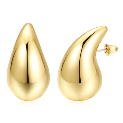 High-grade Alloy Hollow Simple Stylish Water Drop Stud Earrings-Jewearrings