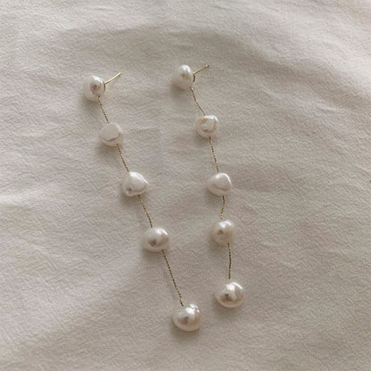 Women's Fashion Pearl Tassel Earrings-Jewearrings