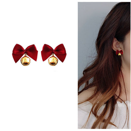 New Style Earrings With A Small Fragrant Red Bow-Jewearrings