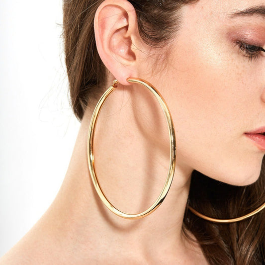 Women's Fashion Simple Large Hoop Earrings-Jewearrings