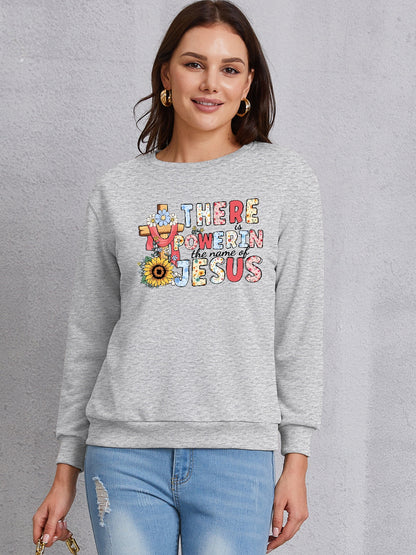 THERE IS POWER IN THE NAME OF JESUS Round Neck Sweatshirt-Jewearrings