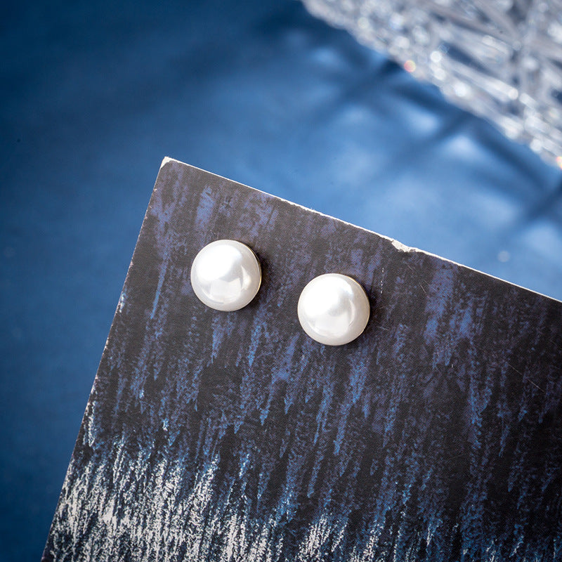 Micro Inlaid White Pearl Magnet Ear Bone Clip Earrings-Jewearrings