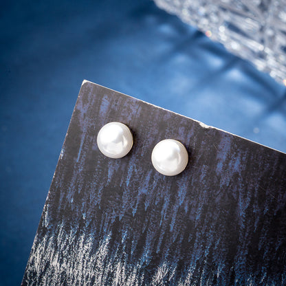 Micro Inlaid White Pearl Magnet Ear Bone Clip Earrings-Jewearrings