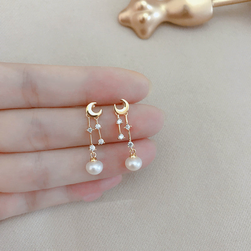 Design Sensation Meteor Shower Stud Earrings Natural Pearls-Jewearrings