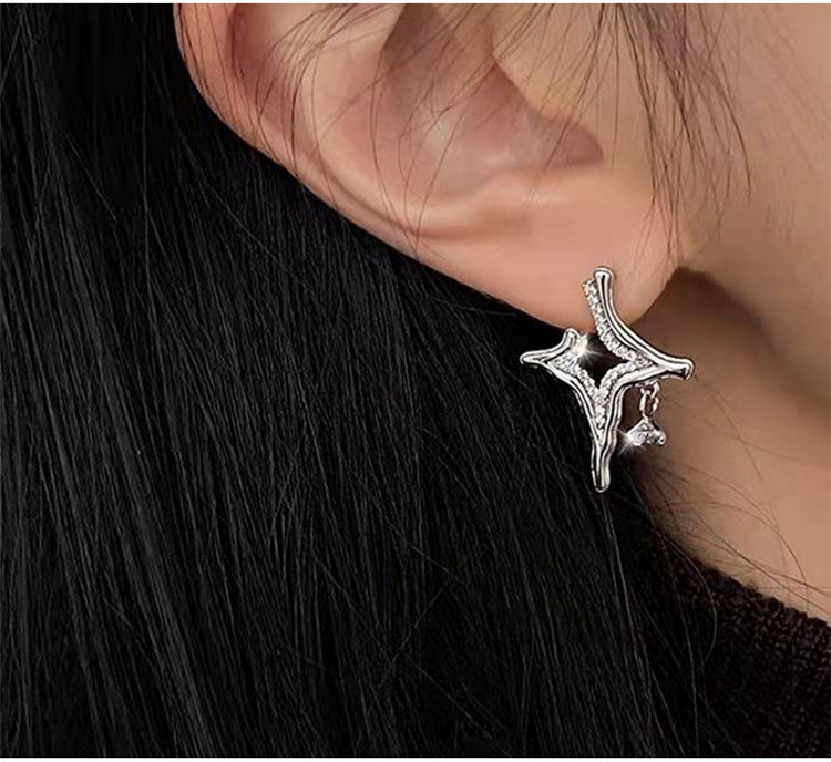 Four Eight-pointed Stars Stud Earrings For Women-Jewearrings