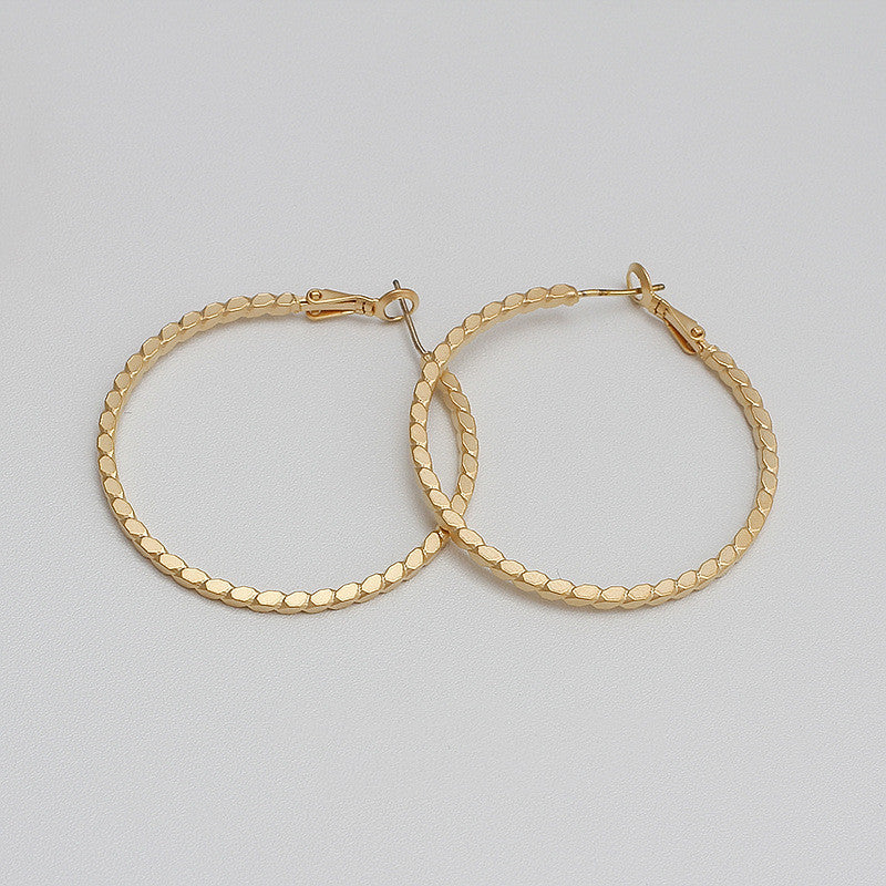 Women's Fashion Circle Alloy Matte Gold Earrings-Jewearrings