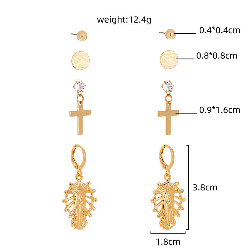 Religious Cross set earrings-Jewearrings