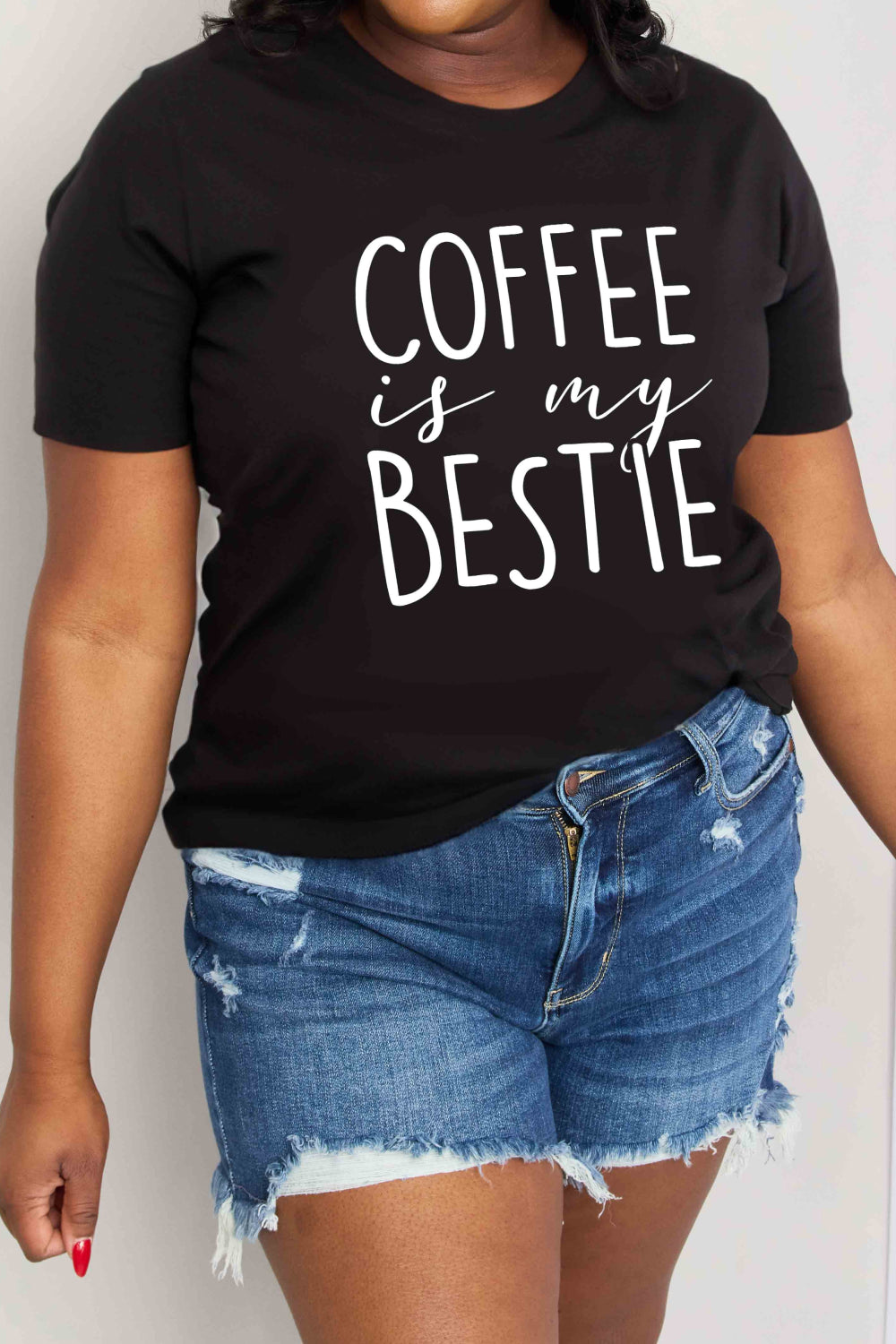 Simply Love Full Size COFFEE IS MY BESTIE Graphic Cotton T-Shirt-Jewearrings