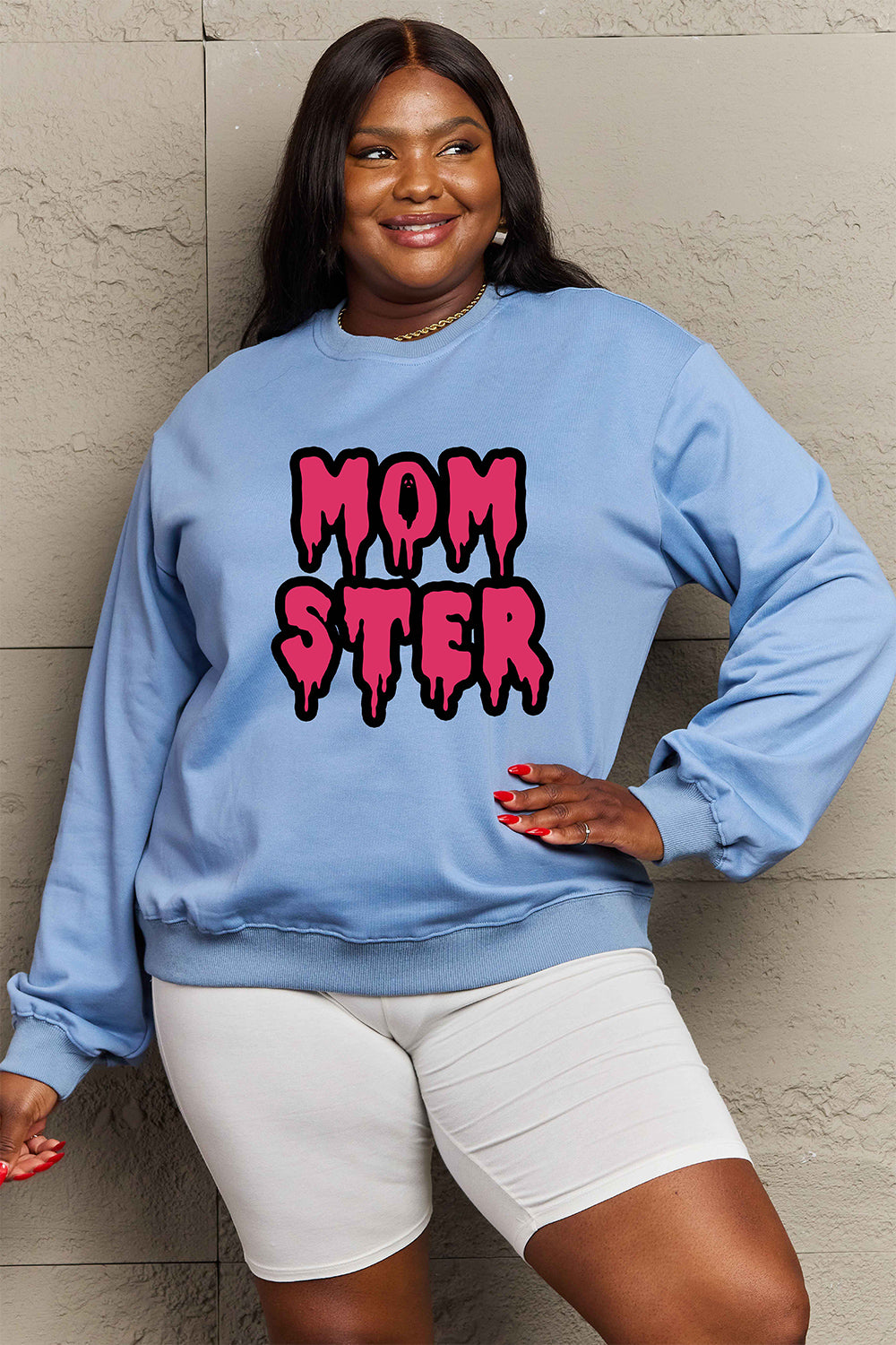 Simply Love Full Size MOM STER Graphic Sweatshirt-Jewearrings