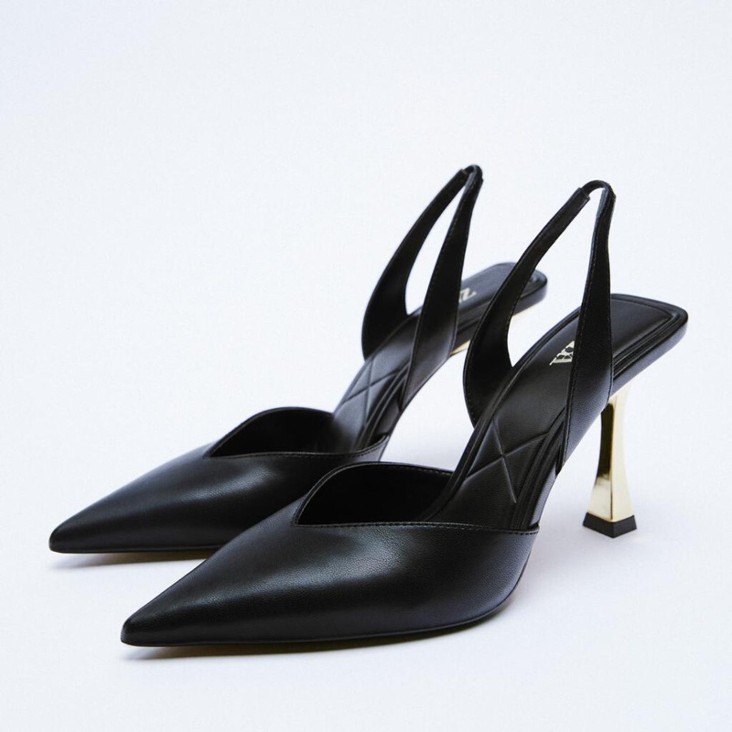 PU Leather Point Toe Stiletto Heel Pumps-Jewearrings