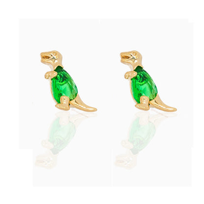 Jewelry Real Gold Plated Colorful Zircon Cute Stud Earrings-Jewearrings