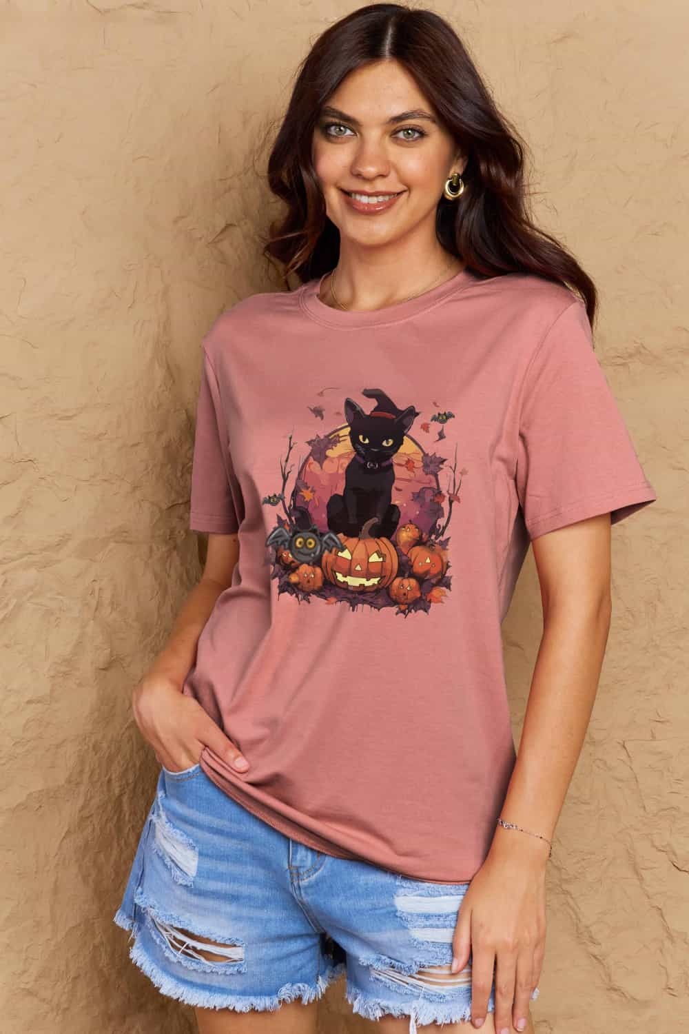 Simply Love Full Size Halloween Theme Graphic T-Shirt-Jewearrings