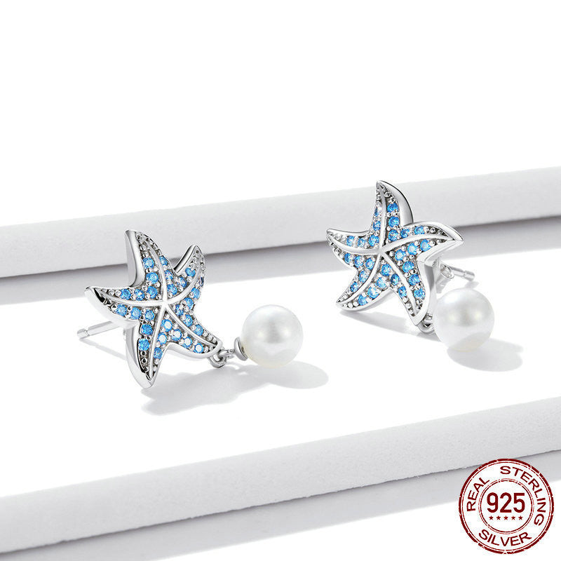 Original Ocean Pearl Starfish Earrings-Jewearrings