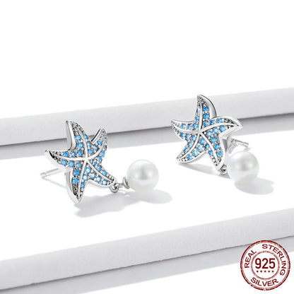 Original Ocean Pearl Starfish Earrings-Jewearrings