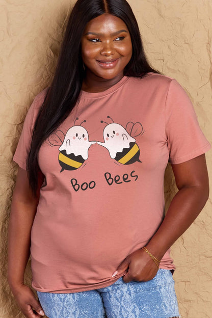 Simply Love Full Size BOO BEES Graphic Cotton T-Shirt-Jewearrings