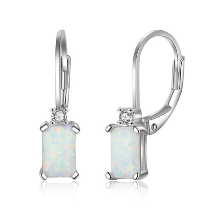 European And American Simple Earrings S925 Silver Accessories Opal Accessories-Jewearrings