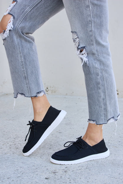 Forever Link Flat Round Toe Lace-Up Sneakers-Jewearrings